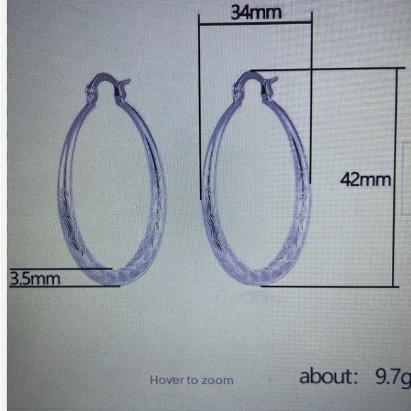 Silver teardrop hoops - Picture 4 of 5